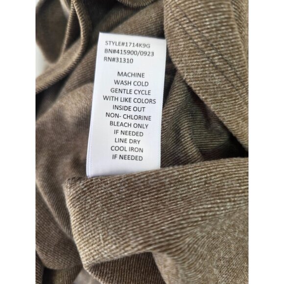 Fortune+Ivy Long Sleeve Zip Neck Tunic Top Womens XL Warm Brown Poly Blend Knit - Picture 8 of 11